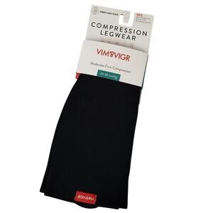Vim & Vigr Compression Knee High Socks M/L 20-30 mmHg Legwear Black NWT